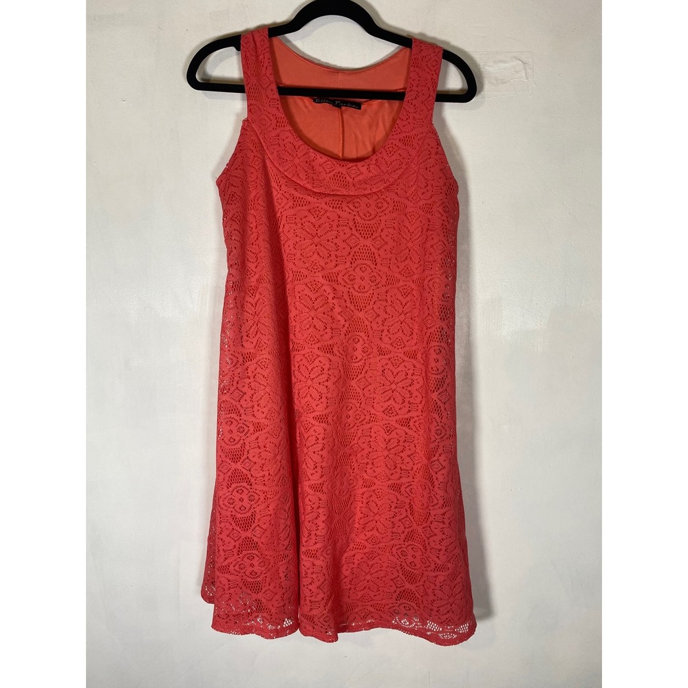 Ellen Parker Pink Crochet Lace Sleeveless Mini Dress Lined Small Garden Party